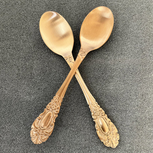 Royal Feel Carved Finished Brass Cutlery Set of 24 Piece