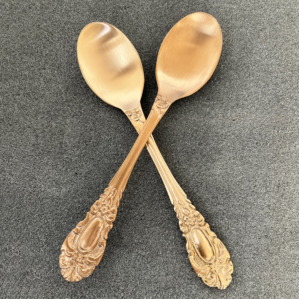 Royal Feel Carved Finished Brass Cutlery Set of 24 Piece