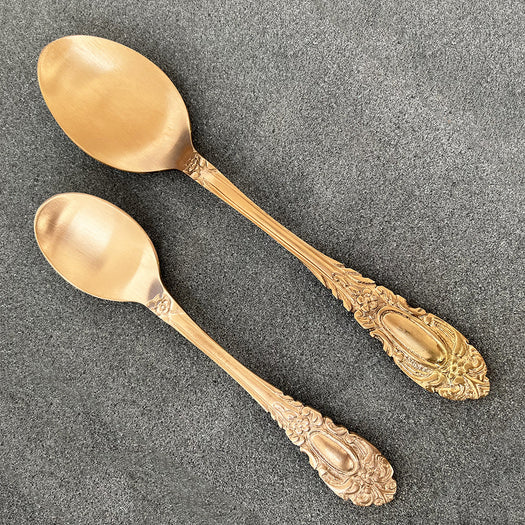 Royal Feel Carved Finished Brass Metal Cutlery Set of 4 Piece