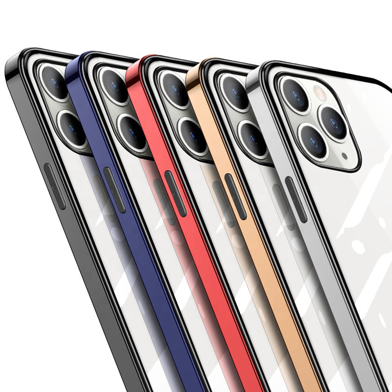 Premium Aerospace Grade Electroplated Edges Transparent Back Case for iPhone 13