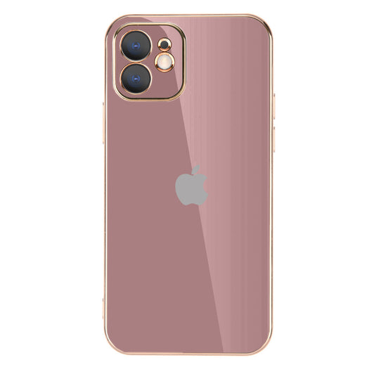 Luxurious Gold Edge Glass Back Case For iPhone 11