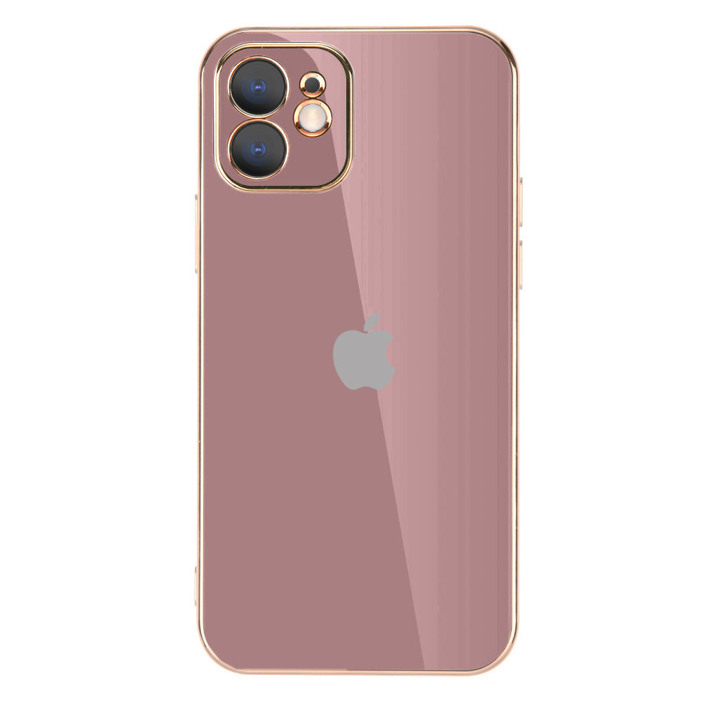 Luxurious Gold Edge Glass Back Case For iPhone 11