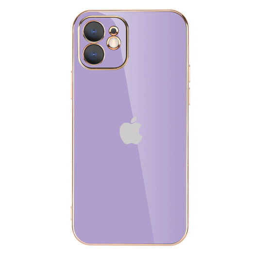 Luxurious Gold Edge Glass Back Case For iPhone 11