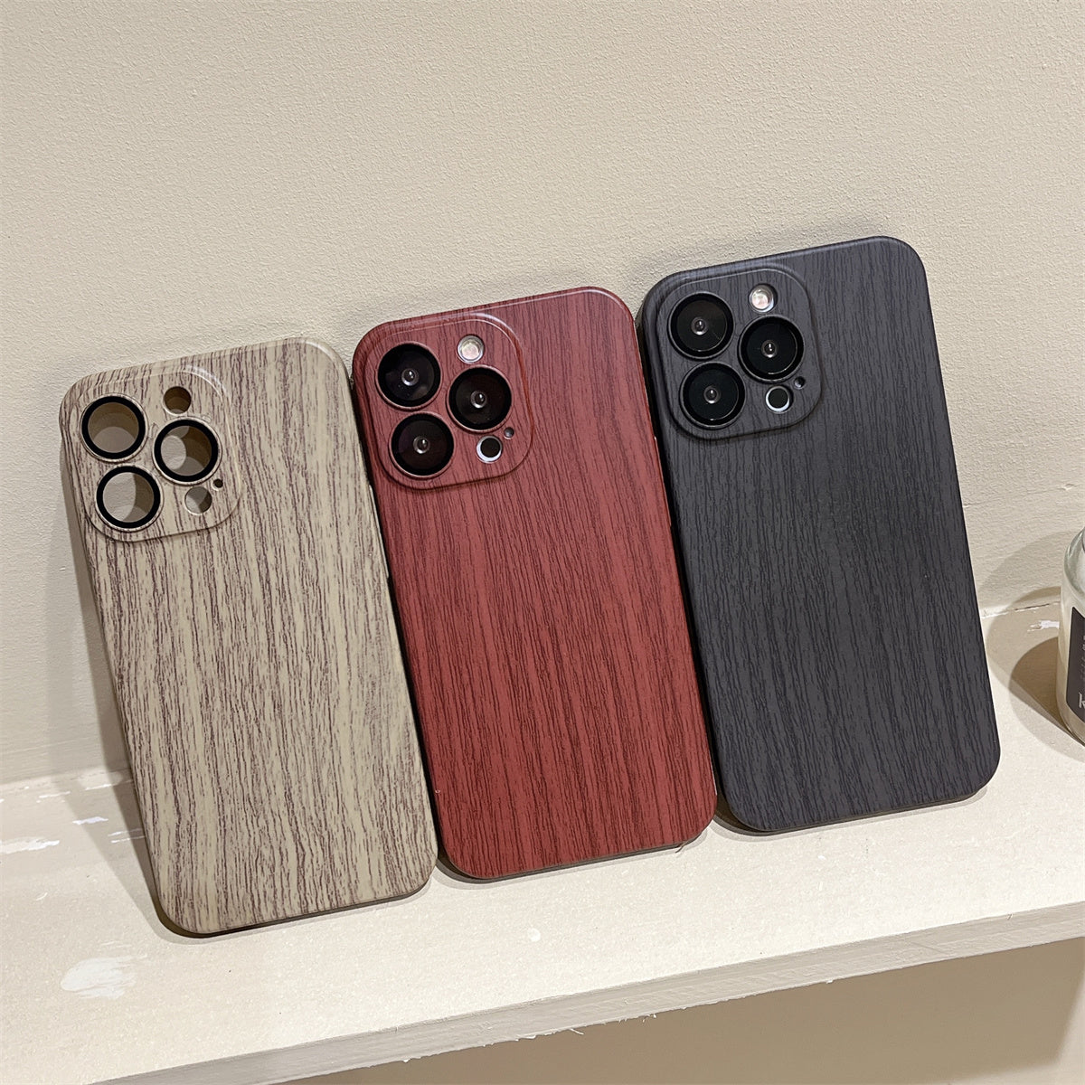 Luxury Ultra-thin Wood Grain Phone Case For iPhone 15