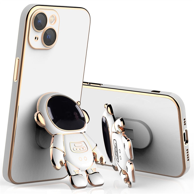 Astronaut Luxurious Gold Edge Back Case For iPhone 14