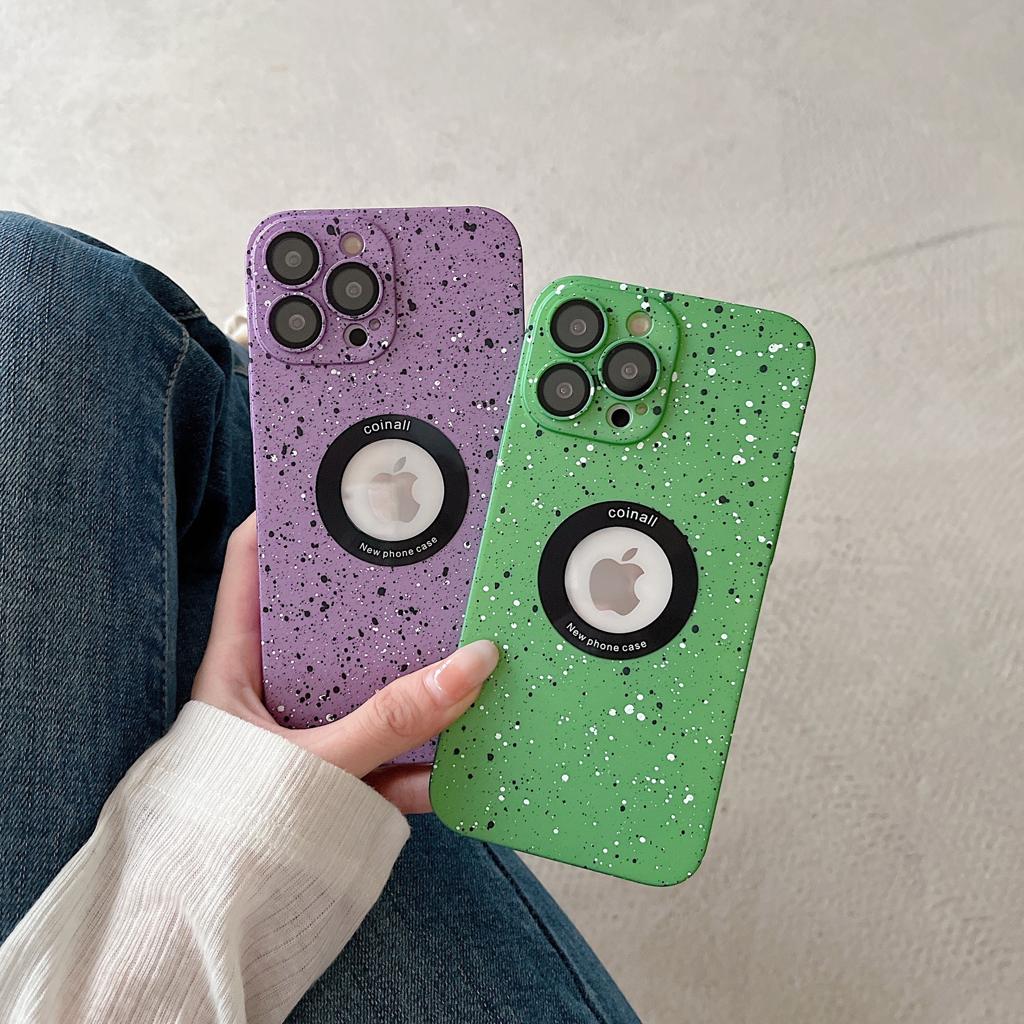 Luxury Matte Polycarbonate Dot Case Logo Visiblility Case For iPhone 14