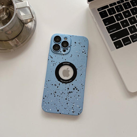 Luxury Matte Polycarbonate Dot Case Logo Visiblility Case For iPhone 14