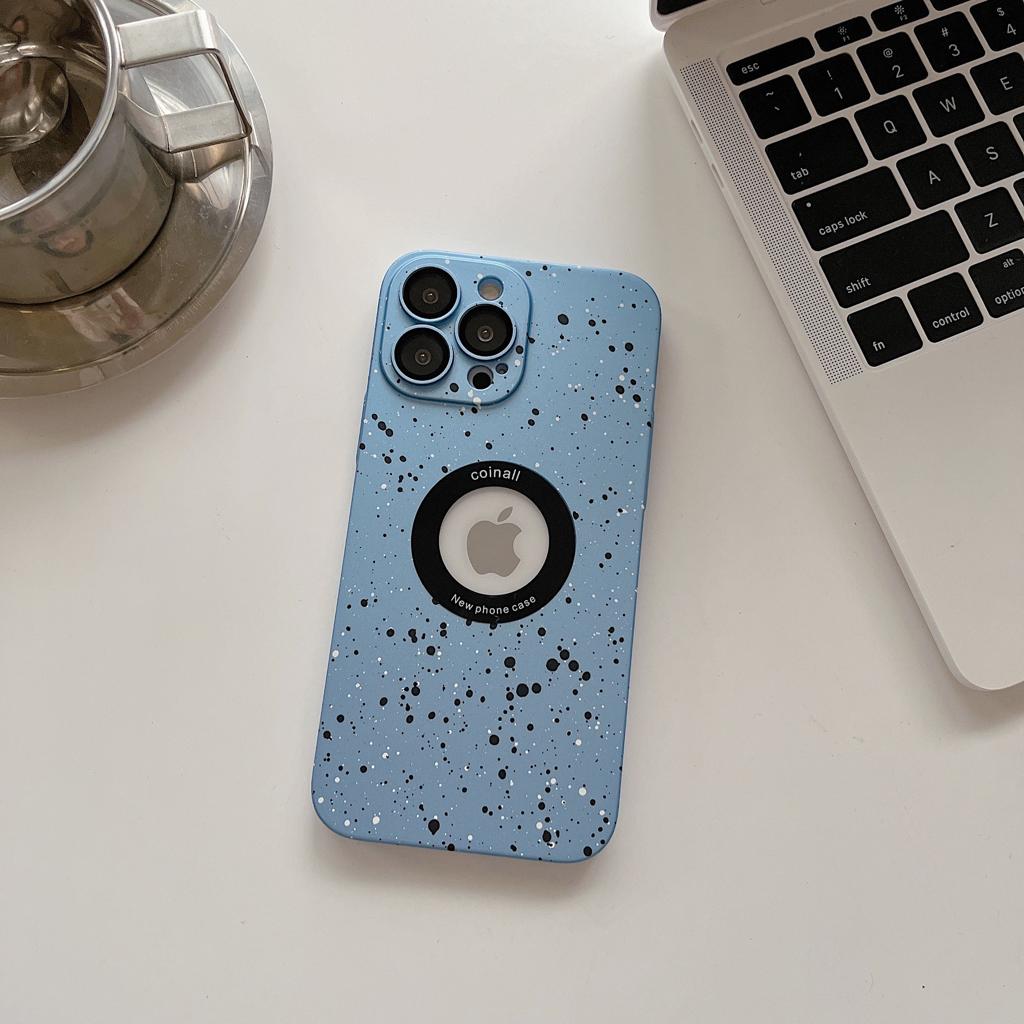 Luxury Matte Polycarbonate Dot Case Logo Visiblility Case For iPhone 14