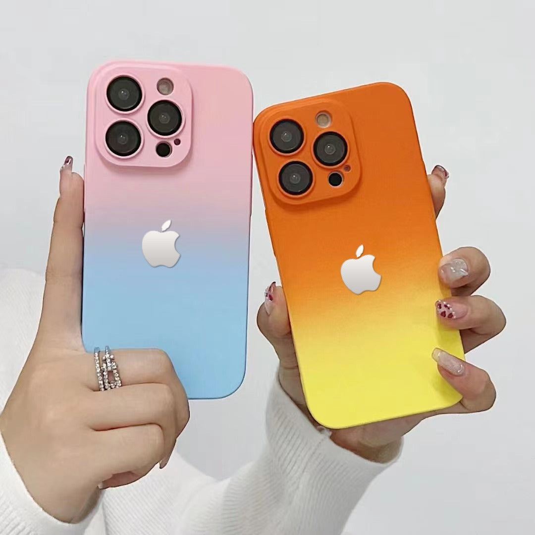 Premium Matte Polycarbonate Multicolour Case With Logo For iPhone 14