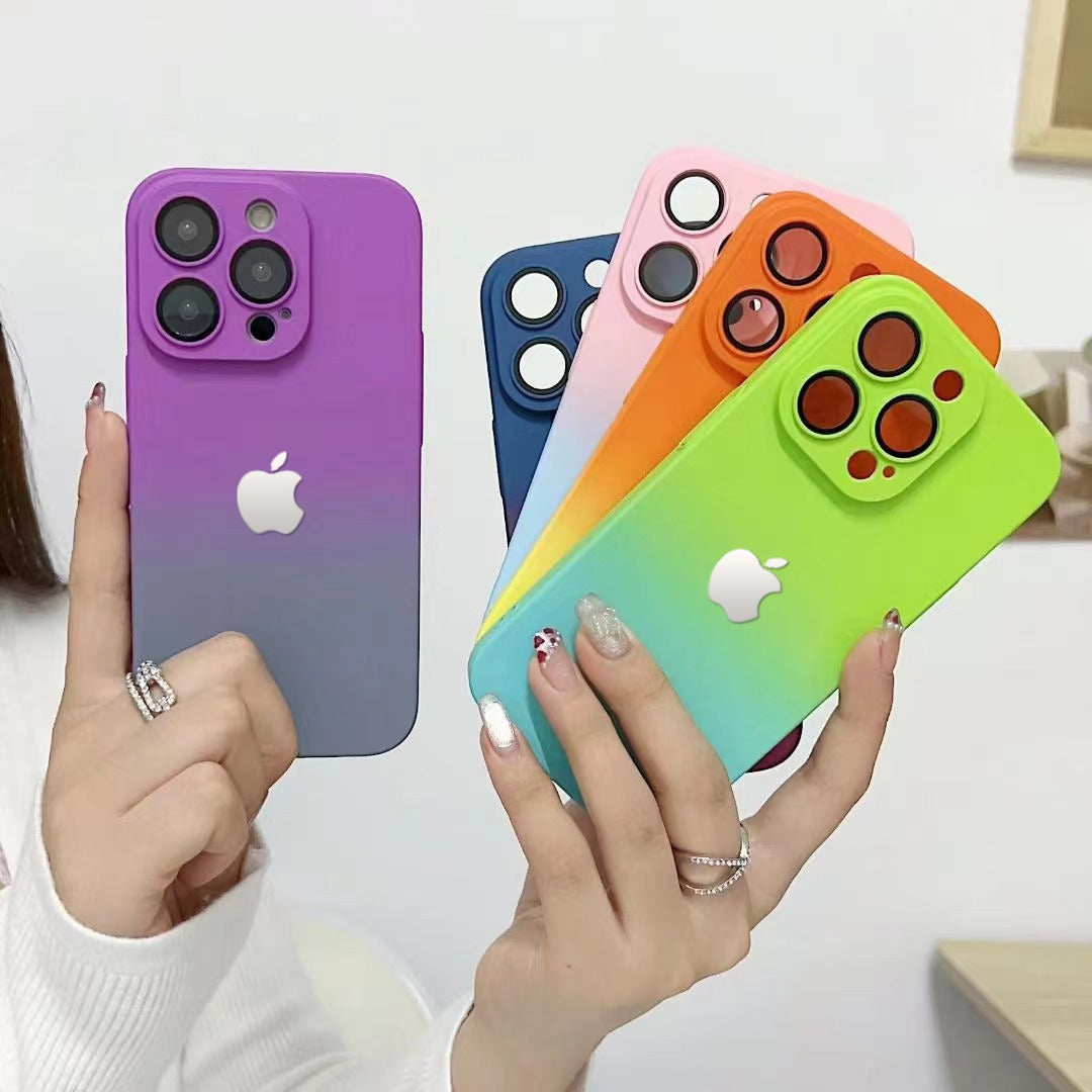 Premium Matte Polycarbonate Multicolour Case With Logo For iPhone 14 Pro