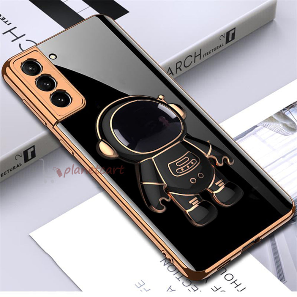 Astronaut Luxurious Gold Edge Back Case For Samsung Galaxy S22