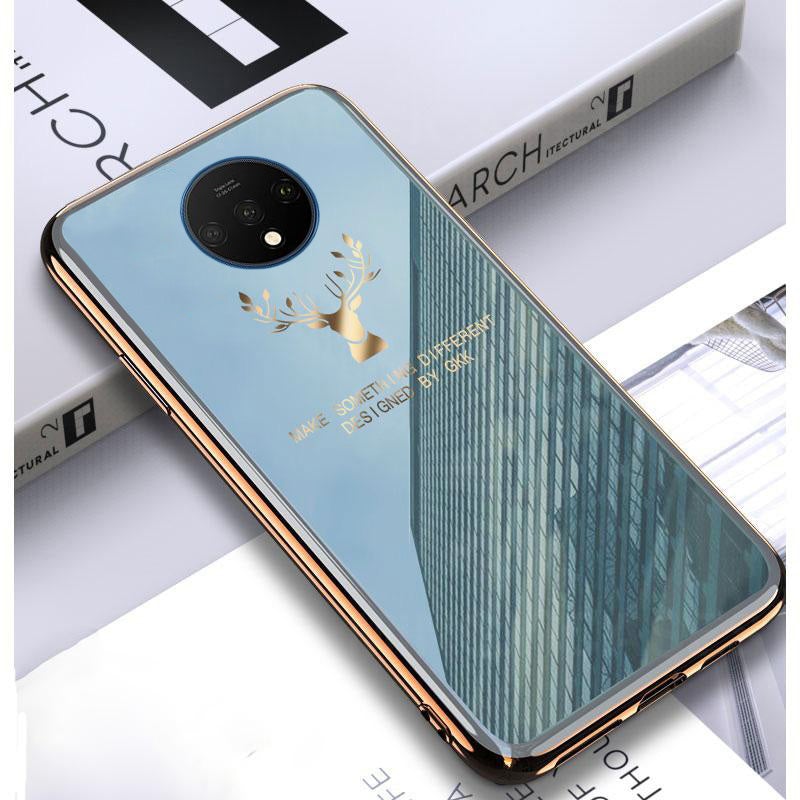 Luxury Electroplated Glass Back Case For OnePlus 7T - planetcartonline