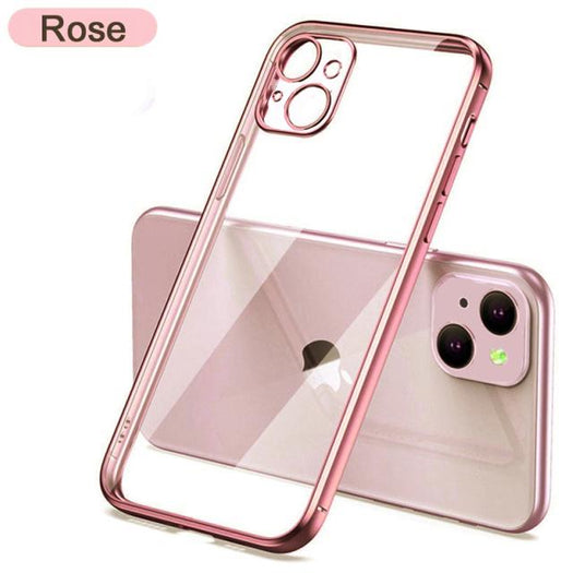 Luxury Square Silicon Clear Case With Camera Protection For iPhone 13 Series - planetcartonline