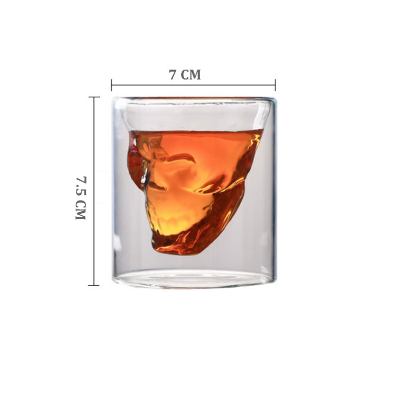 Double-layered Transparent Skull Head Coffee Mug Crystal Glass Cup