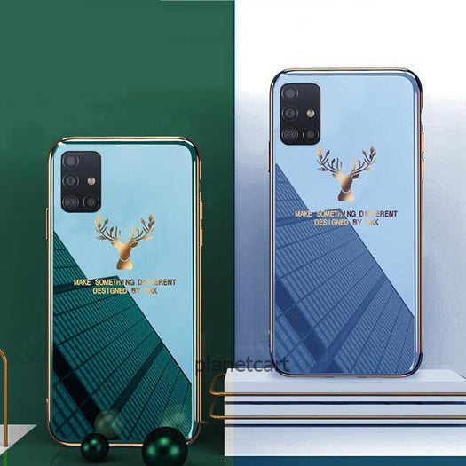 Luxury Electroplated Glass Case With Golden Edges For Samsung Galaxy A71