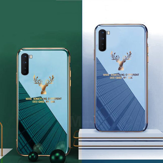 Luxury Electroplated Glass Case With Golden Edges For OnePlus Nord