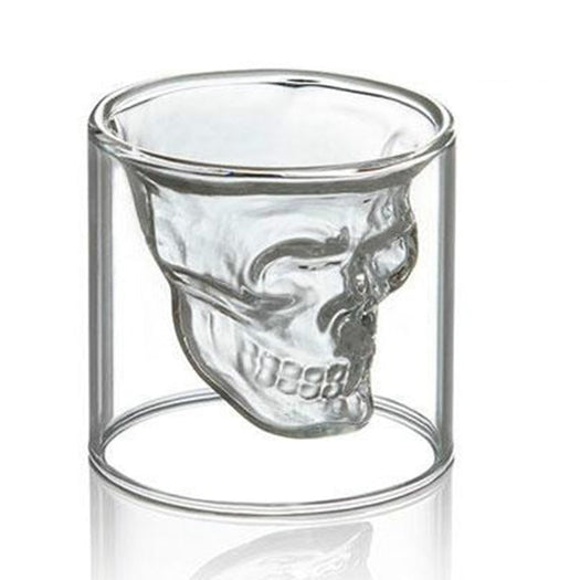 Double-layered Transparent Skull Head Coffee Mug Crystal Glass Cup