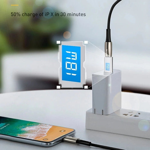 Baseus PD 18W Super Quick Charge USB Type C to iPhone Fast Charging Cable for iPhone XS Max, XR, X ,8 Plus - Planetcart