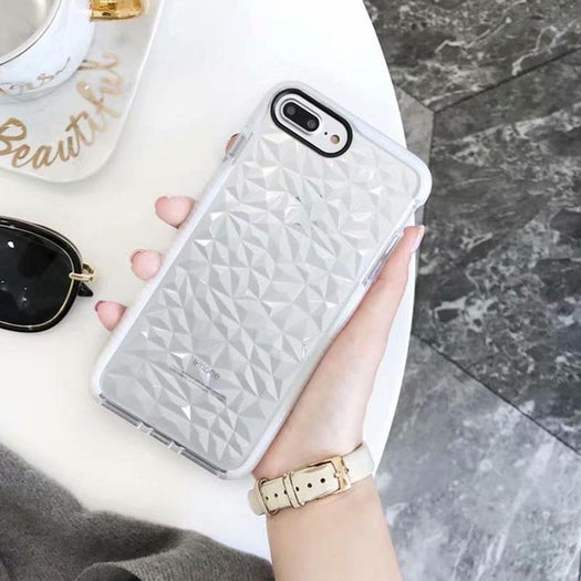 iPhone 8 Diamond Geometric Luxury Transparent Case - Planetcart