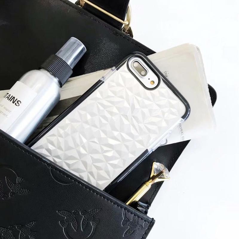 iPhone 8 Diamond Geometric Luxury Transparent Case - Planetcart