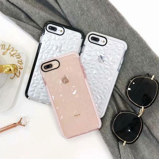 iPhone 8 Diamond Geometric Luxury Transparent Case - Planetcart