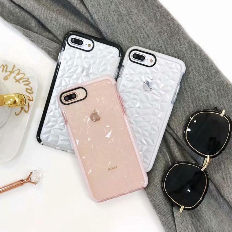 iPhone 8 Diamond Geometric Luxury Transparent Case - Planetcart