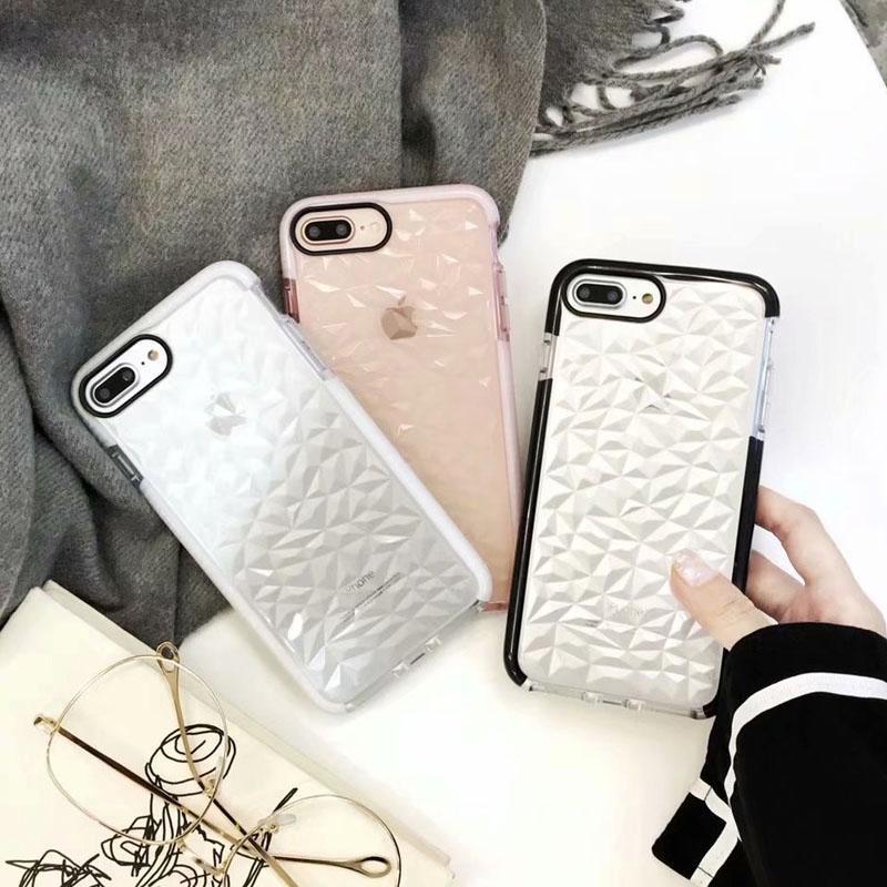 iPhone 8 Diamond Geometric Luxury Transparent Case - Planetcart