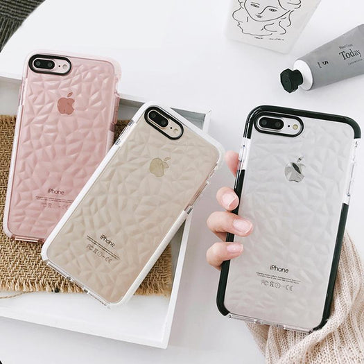 iPhone 8 Diamond Geometric Luxury Transparent Case - Planetcart