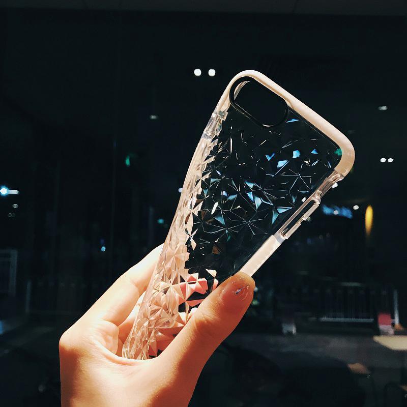 iPhone 8 Diamond Geometric Luxury Transparent Case - Planetcart