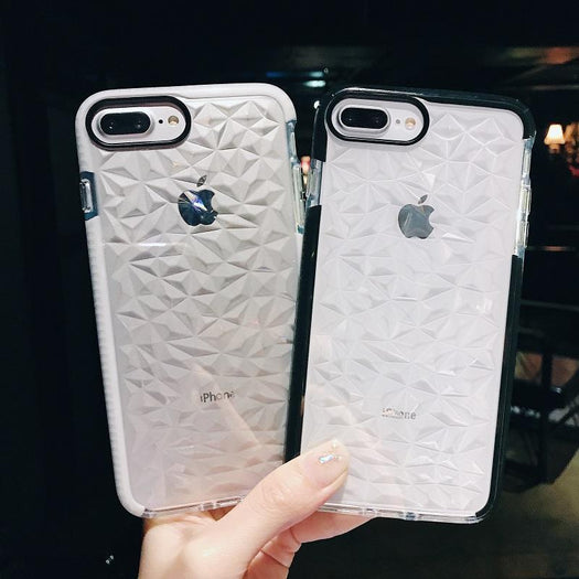iPhone 8 Diamond Geometric Luxury Transparent Case - Planetcart