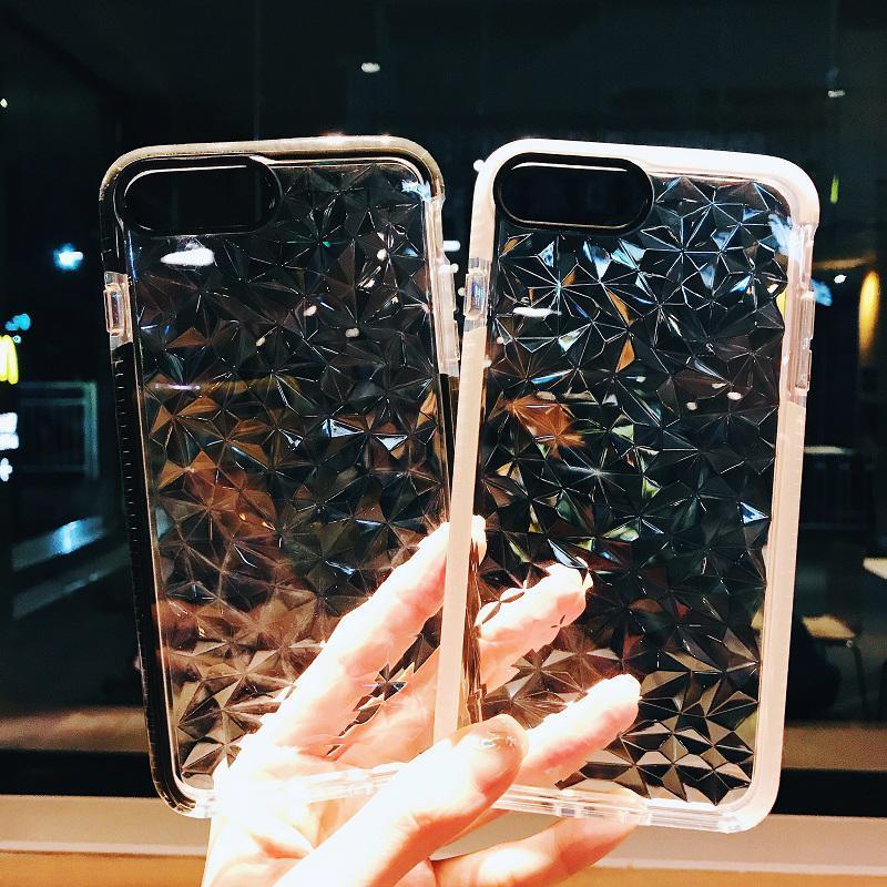 iPhone 8 Diamond Geometric Luxury Transparent Case - Planetcart