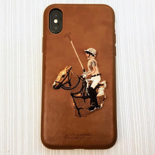 Santa Barbara jockey Series Genuine Leather Case For iPhone XS Max - Planetcart