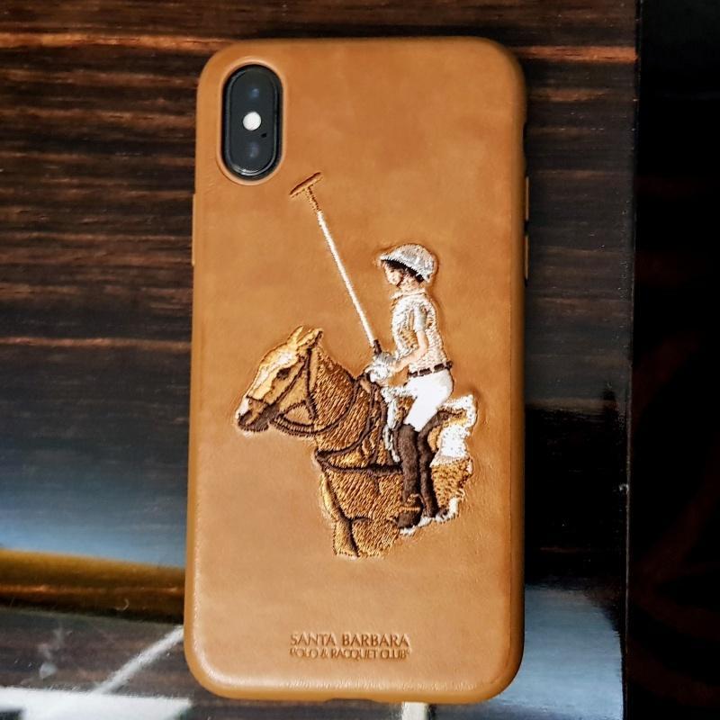 Santa Barbara jockey Series Genuine Leather Case For iPhone XS Max - Planetcart