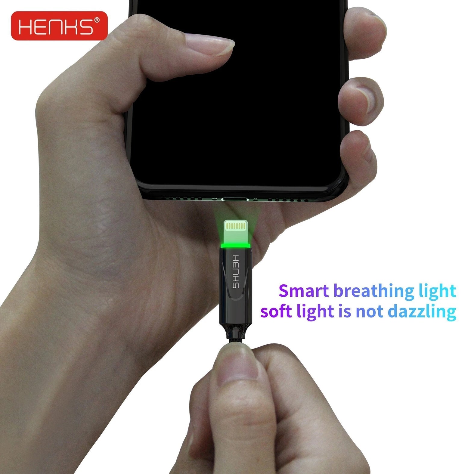 HENKS Auto Disconnect Fast Charging USB Data Sync Metal Connector Cable for Apple iPhone - Planetcart