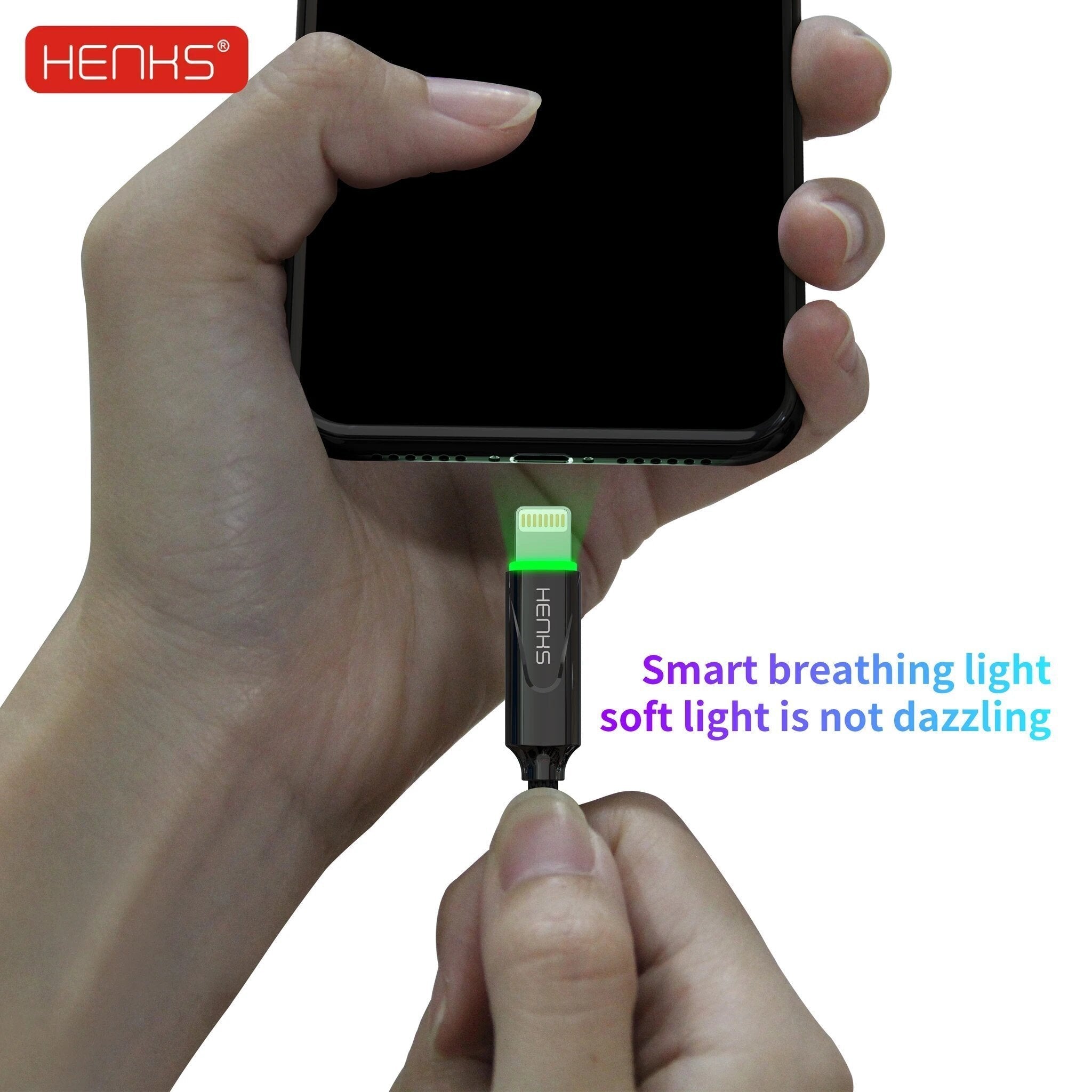 HENKS Auto Disconnect Fast Charging USB Data Sync Metal Connector Cable for Apple iPhone - Planetcart