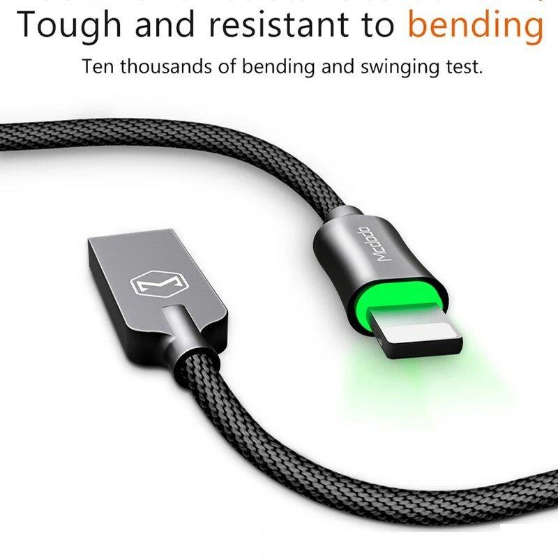 McDodo LED Light Auto Disconnect Fast Charging USB Data Sync Lightning Cable for Apple iPhone - Planetcart