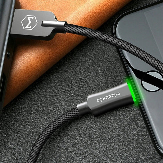 McDodo LED Light Auto Disconnect Fast Charging USB Data Sync Lightning Cable for Apple iPhone - Planetcart