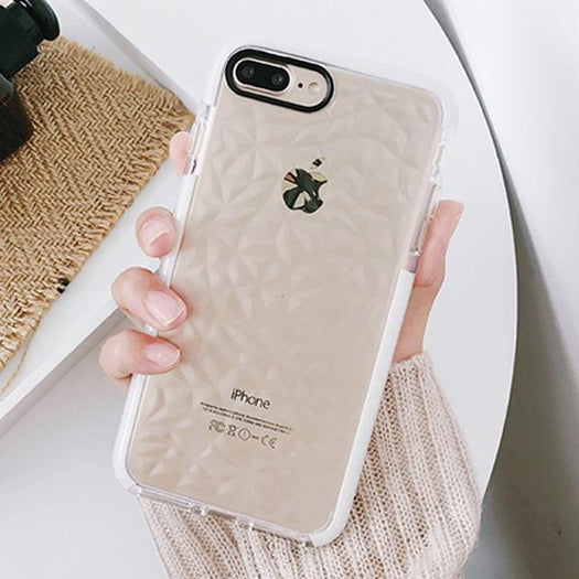 iPhone 8 Diamond Geometric Luxury Transparent Case - Planetcart