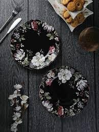 Gisela Black Porcelain Cup Saucer Set of 12 Pc