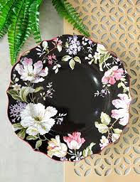 Gisela Black Porcelain Cup Saucer Set of 12 Pc